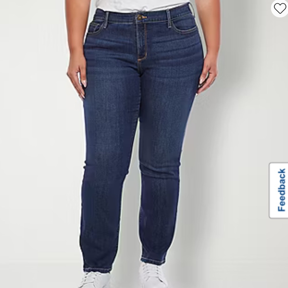 JCPenney NWT Women's Blue Slim Straight Jeans 20W